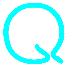Letter Q Neon Blue