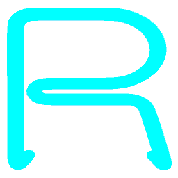 Letter R Neon Blue