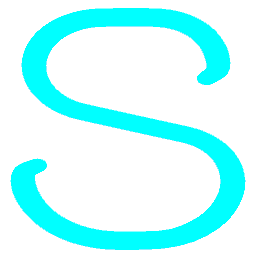 Letter S Neon Blue