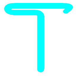 Letter T Neon Blue