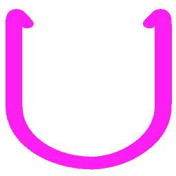 Letter U Neon Pink