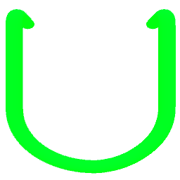Letter U Neon Green