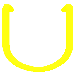Letter U Neon Yellow