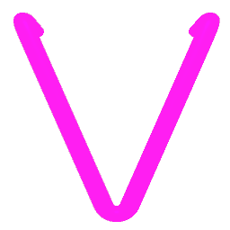 Letter V Neon Pink