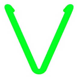 Letter V Neon Green