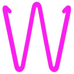 Letter W Neon Pink