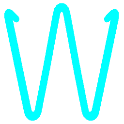 Letter W Neon Blue
