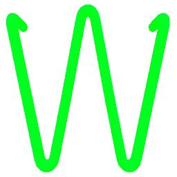 Letter W Neon Green