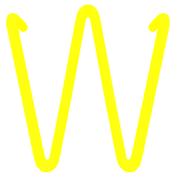 Letter W Neon Yellow