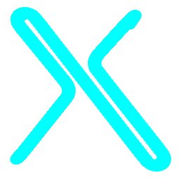 Letter X Neon Blue