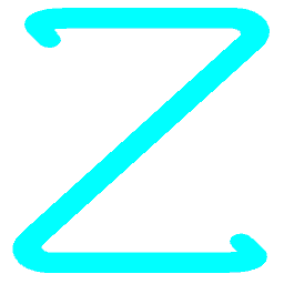 Letter Z Neon Blue