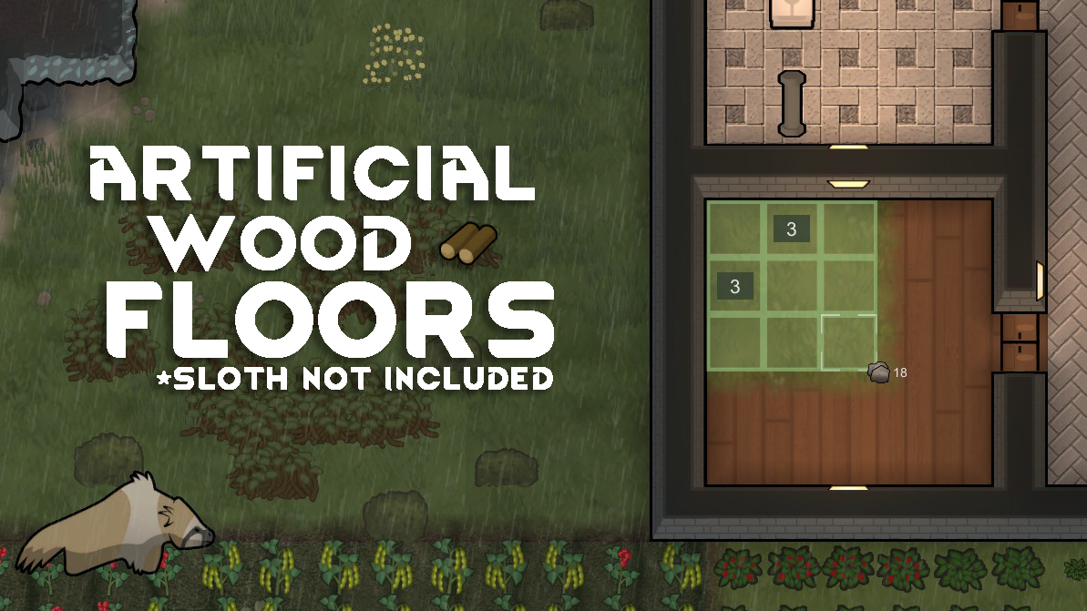 Artificial Wood Flooring mod preview for RimWorld