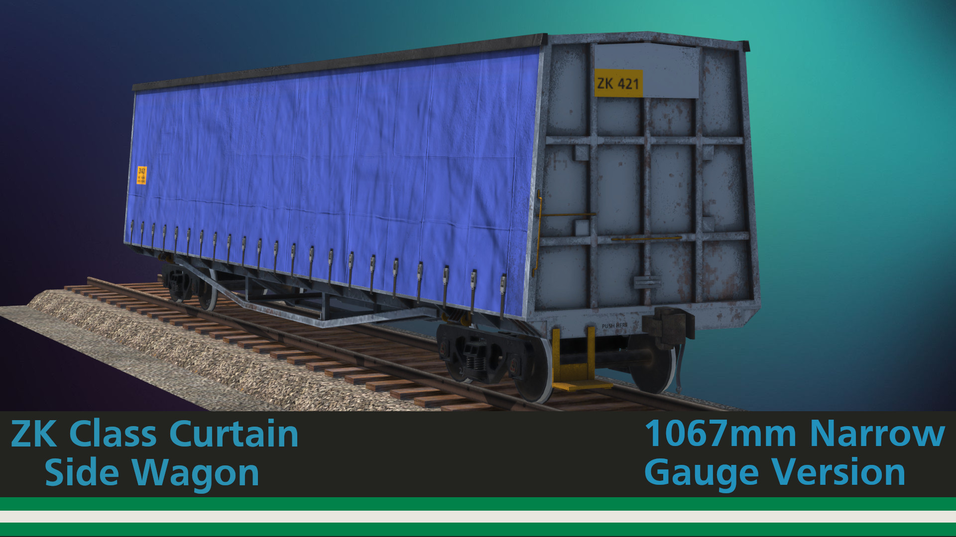 ZK Curtain Side Box Wagon 1067mm Narrow Gauge