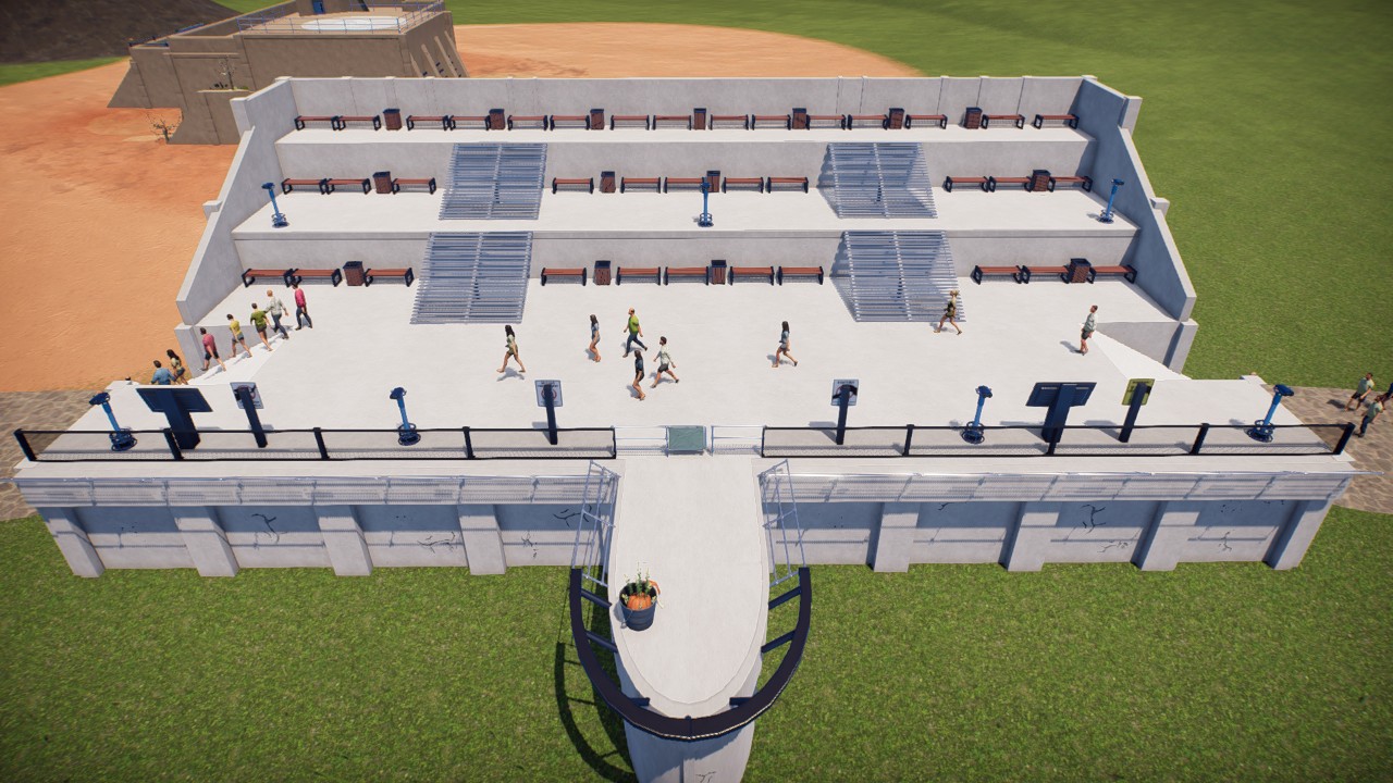 Concrete viewing platform with a speaker area