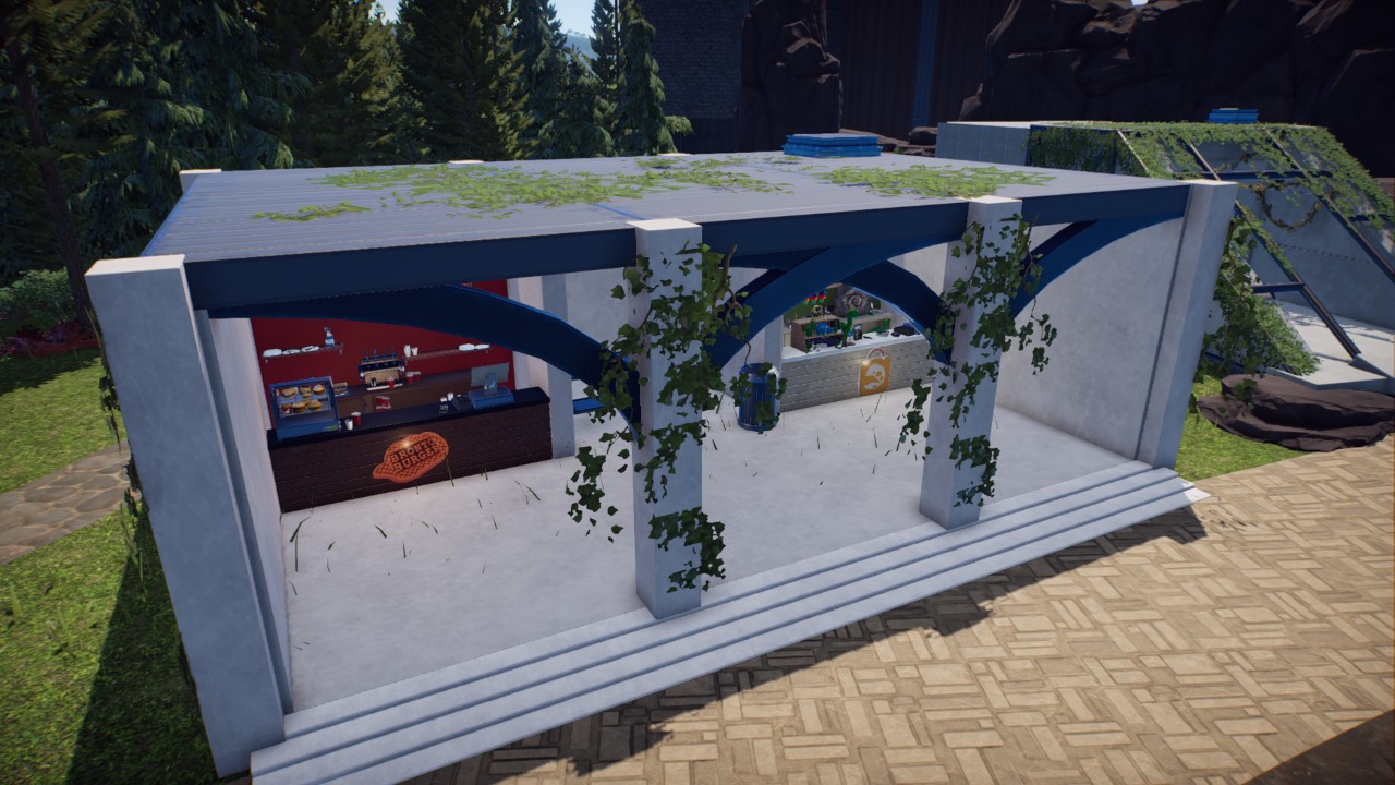 Overgrown concrete shops