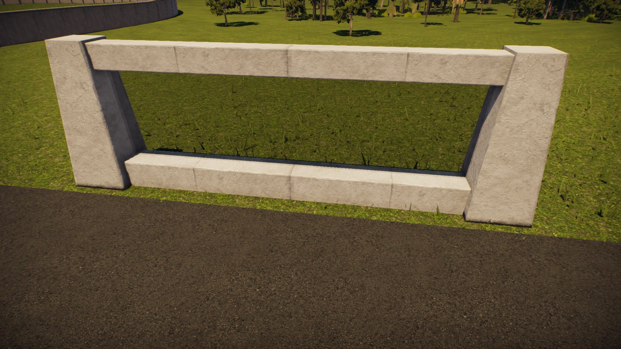 Glass window for concrete walls