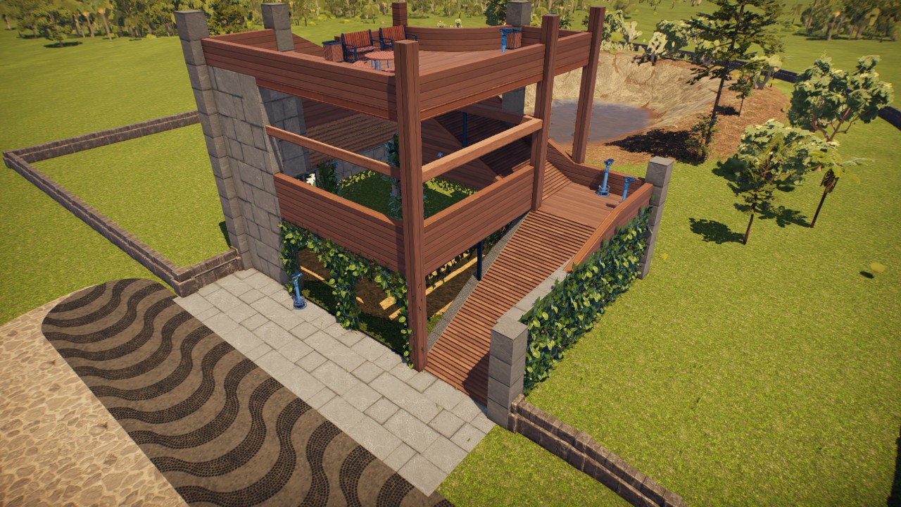 Viewing tower with sleeping area