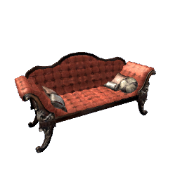 Victorian Love Seat- Red