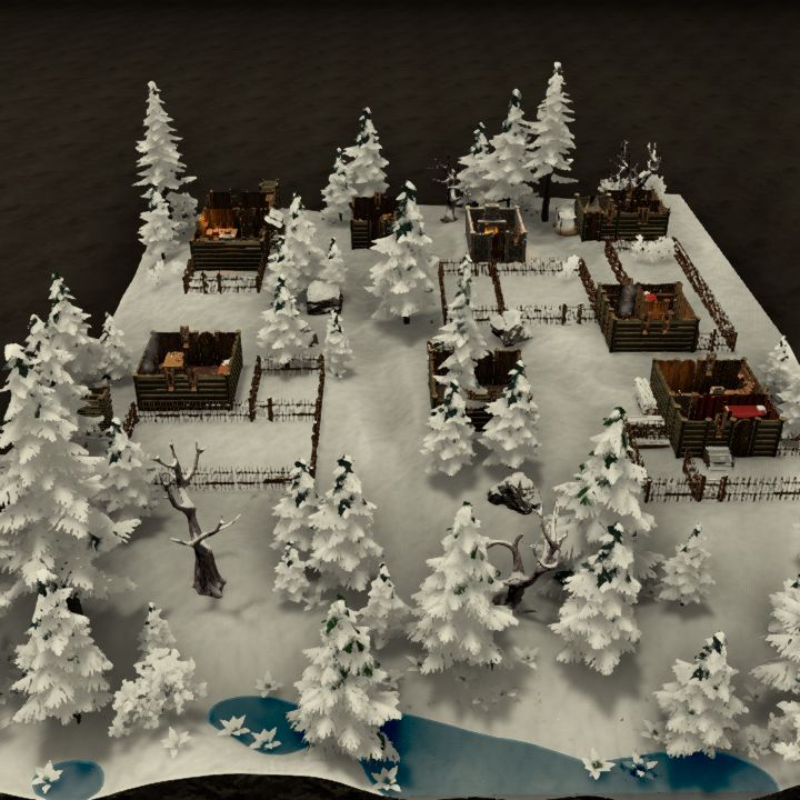 Forest Village in Winter