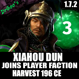Xiahou Dun Arrives 195 CE: 夏侯惇加入玩家阵营秋195 CE