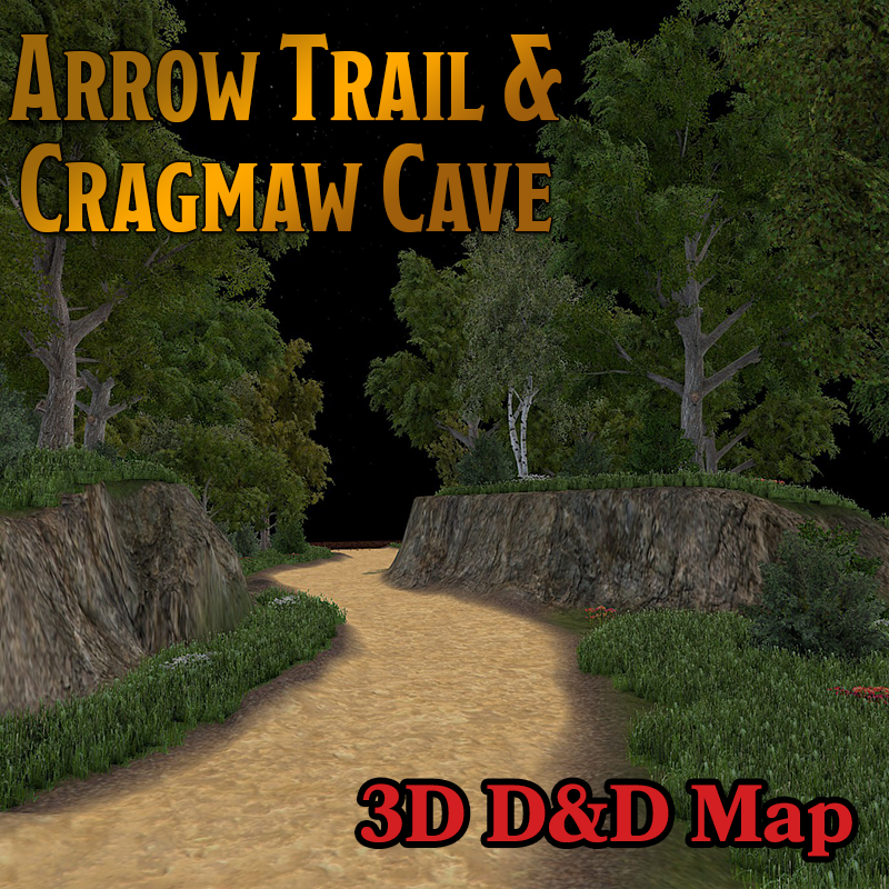 Arrow Trail & Cragmaw Cave - 3D DND Map - Lost Mine of Phandelver, Chapter 1 preview