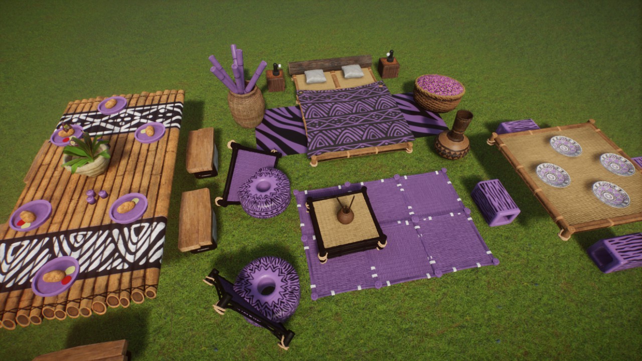 Climbable Dollhouse Furniture - Funky Purple Style