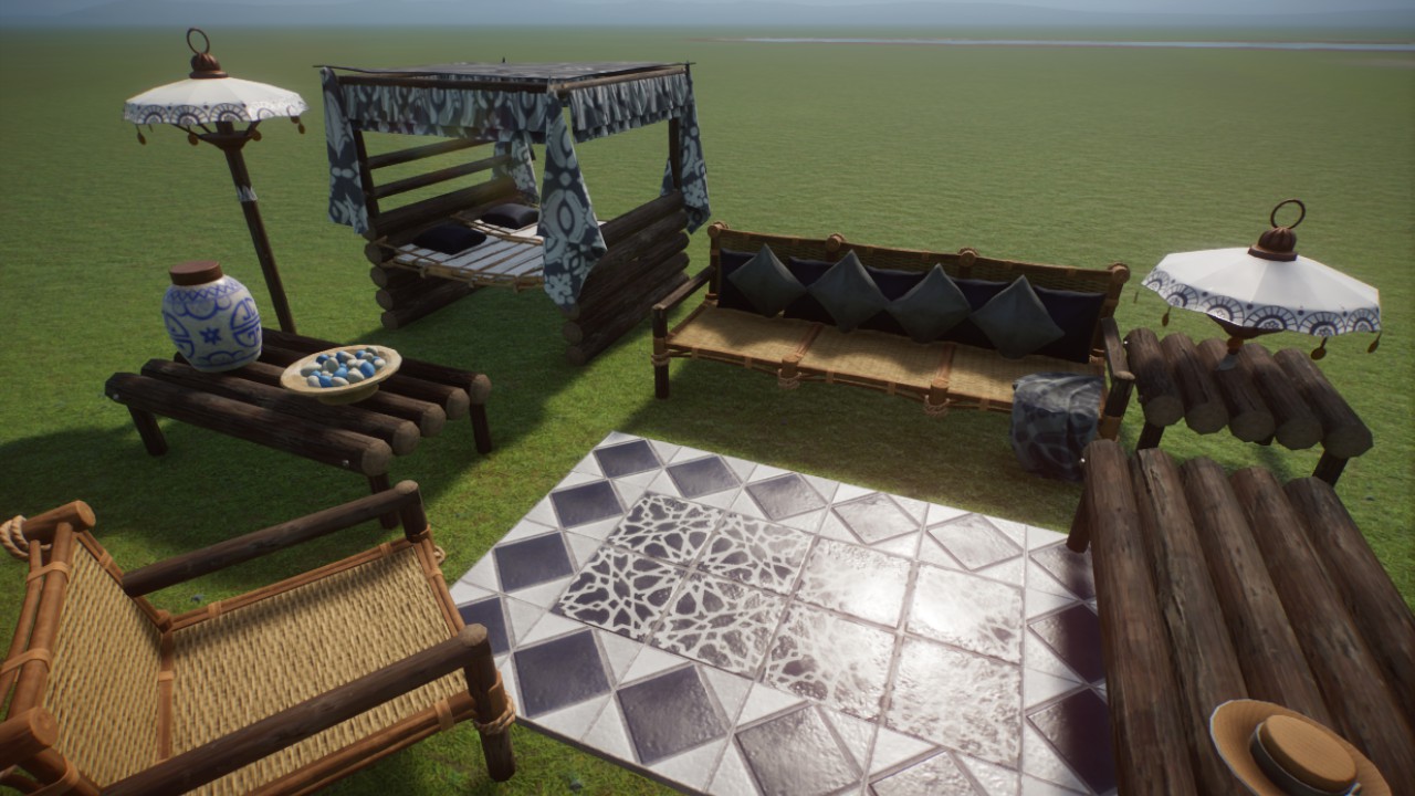 Climbable Dollhouse Furniture - Blue Willow Style