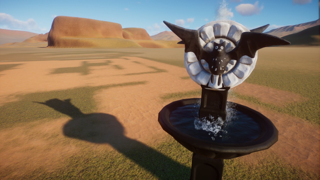 Bat and Moon Fountain for Sculpture Gardens