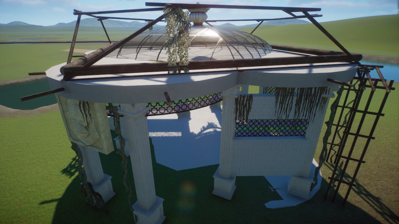 Climbable Overgrown Gazebo Shelter
