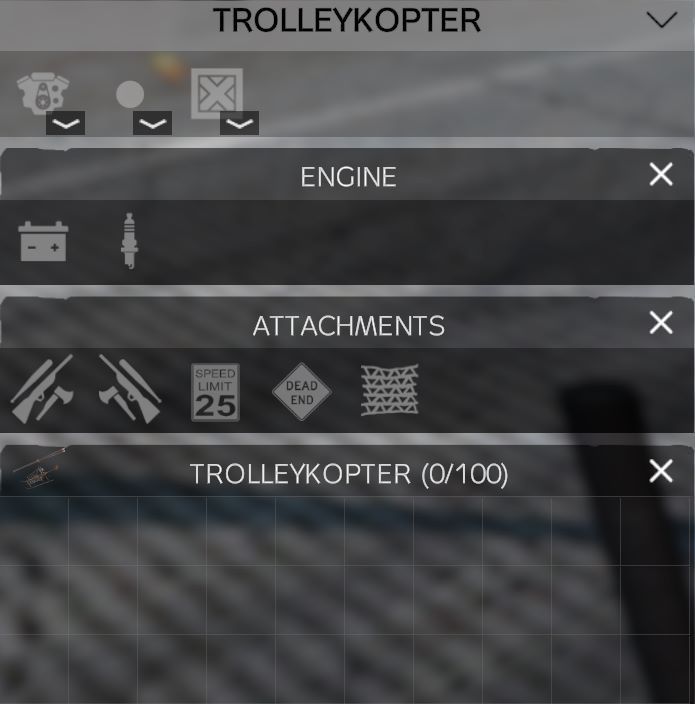 Trolley Kopter Inventory Size Override