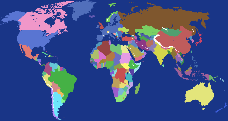 World Map with the European Union