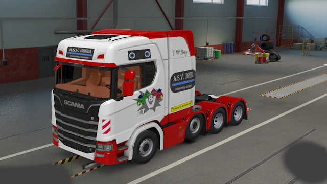 skin red SCANIA R&S 8x4 by maury79