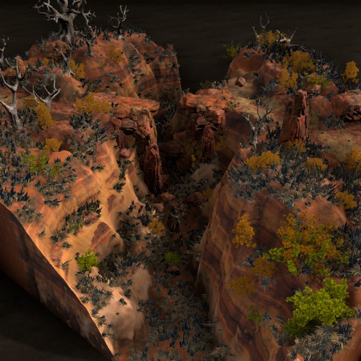 Broken Landbridge - badlands, basic template
