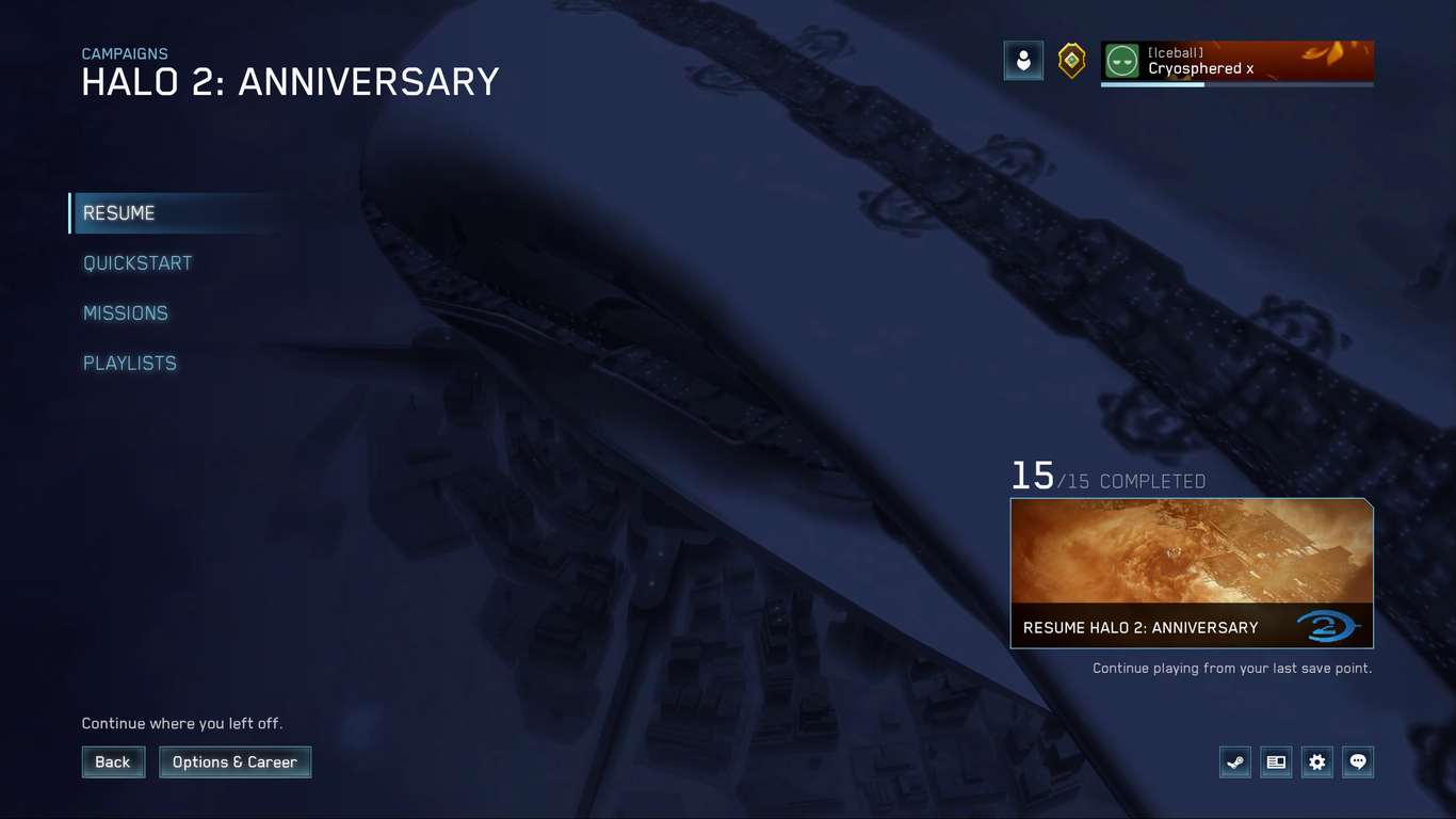 Halo 2 Classic Main Menu + Settings Menu