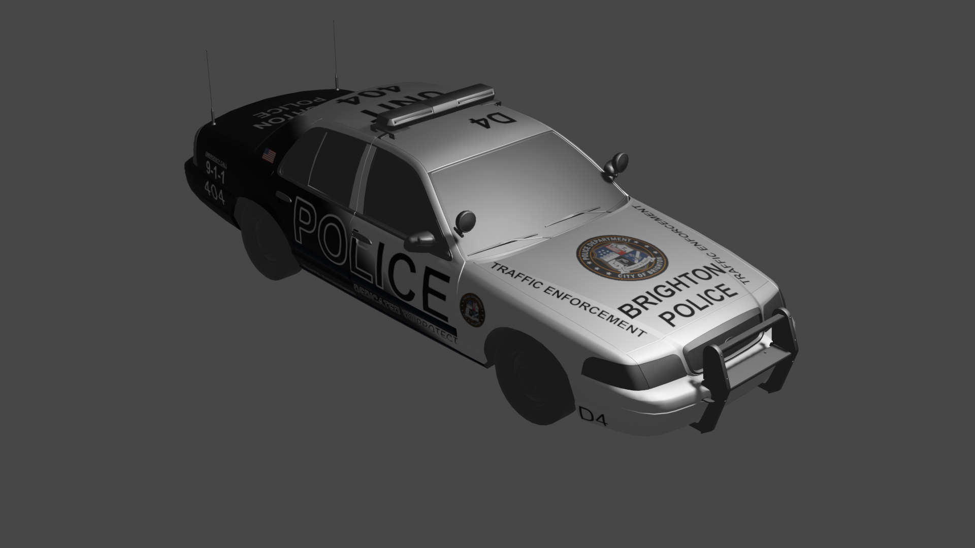 black and white livery for the cruiser