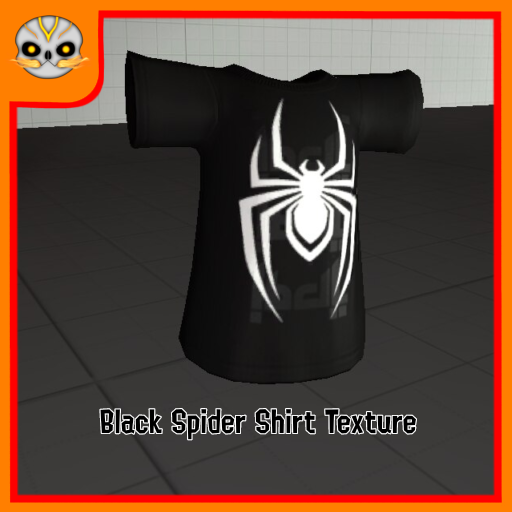 Black Spider Shirt Texture