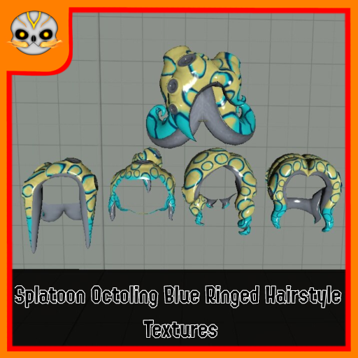 Splatoon Octoling Blue Ringed Hairstyle Textures