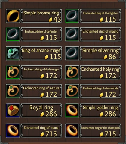 Rings, Amulets, Cloaks, Trinkets Merchant