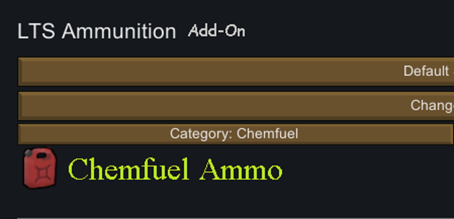 Chemfuel Ammo for LTS