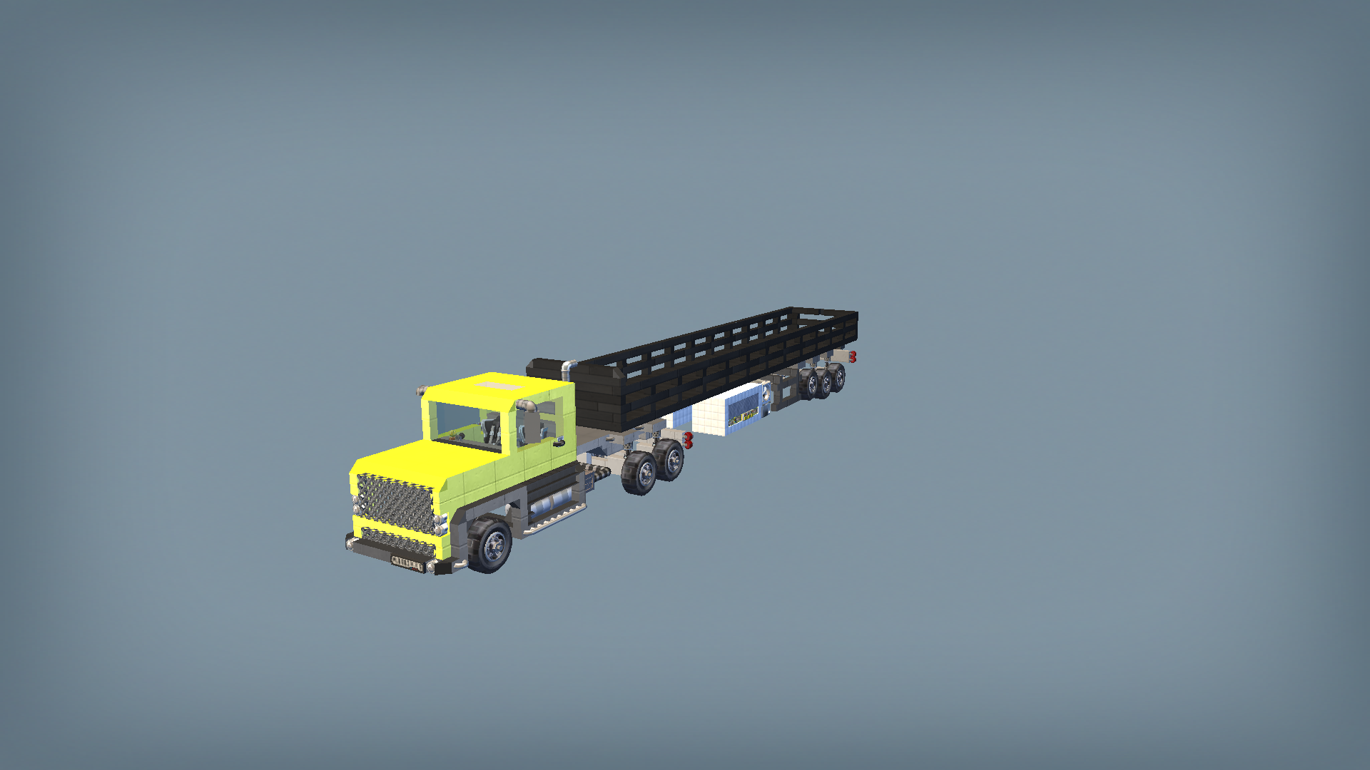 Low semi truck 02 opened version (6x4)