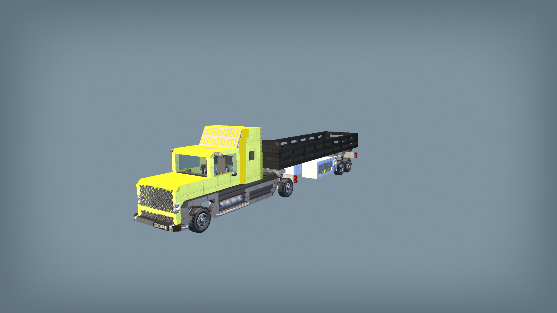 Medium semi truck 02 opened version (4x2)