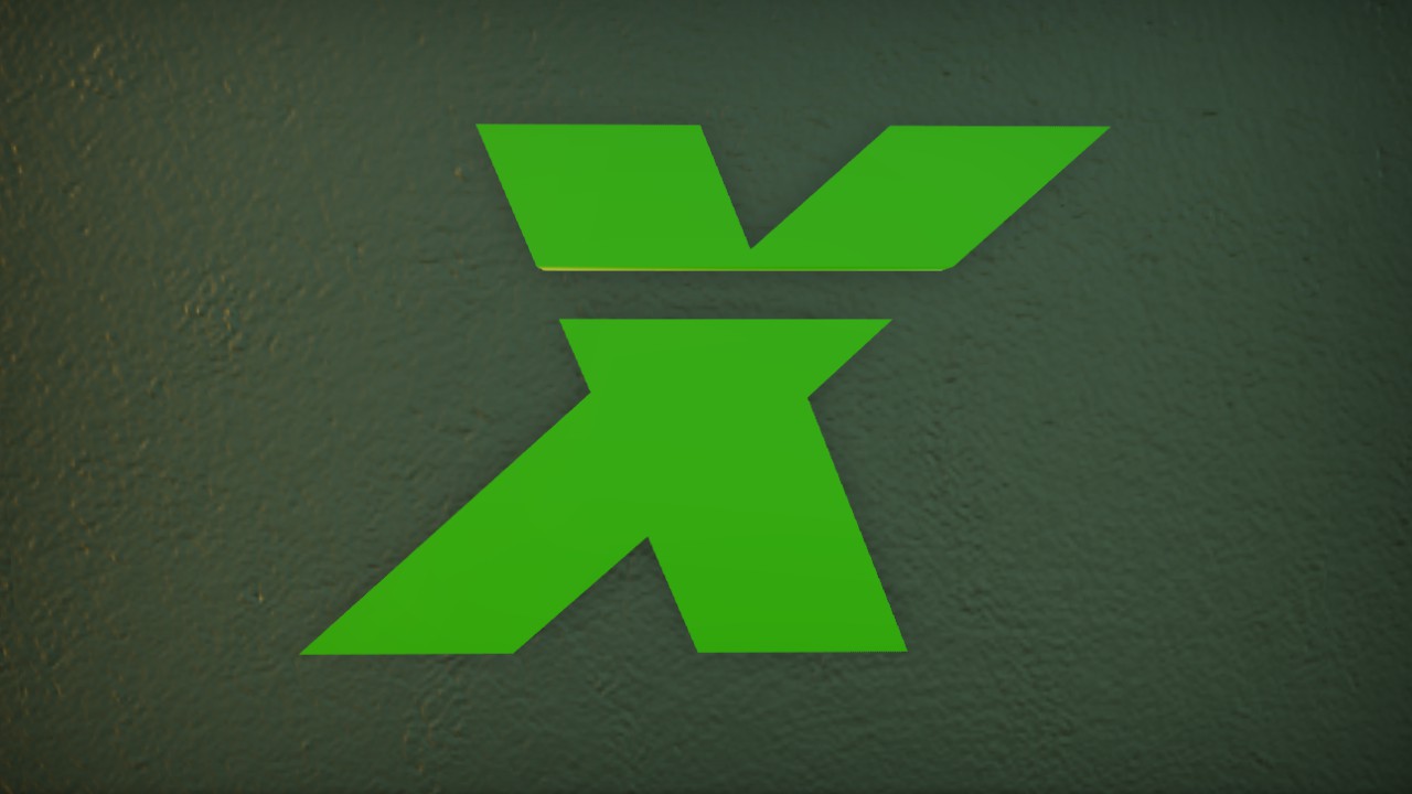 AIRSTRIKE LASER FONT LETTER X 75cm LIT FLEXI