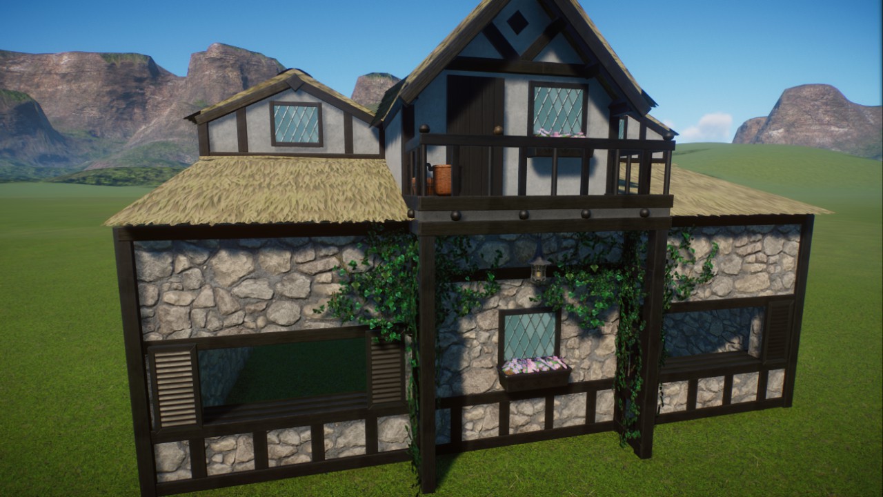 Thatched Tudor/Medieval style shop shells