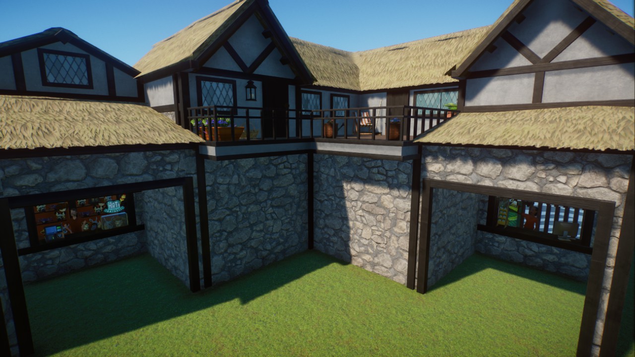 Thatched Tudor/Medieval corner shops