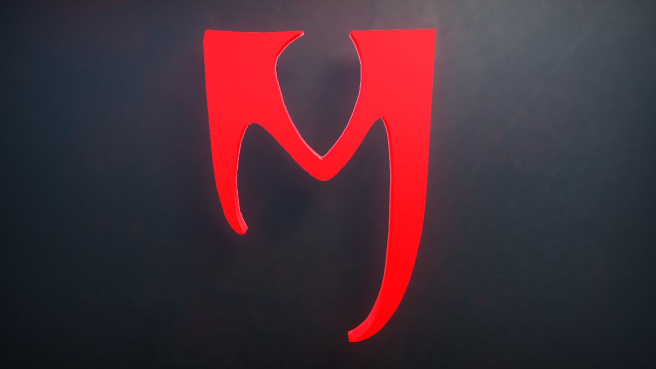 Daedra Font Letter M 1m Lit Flexicolor