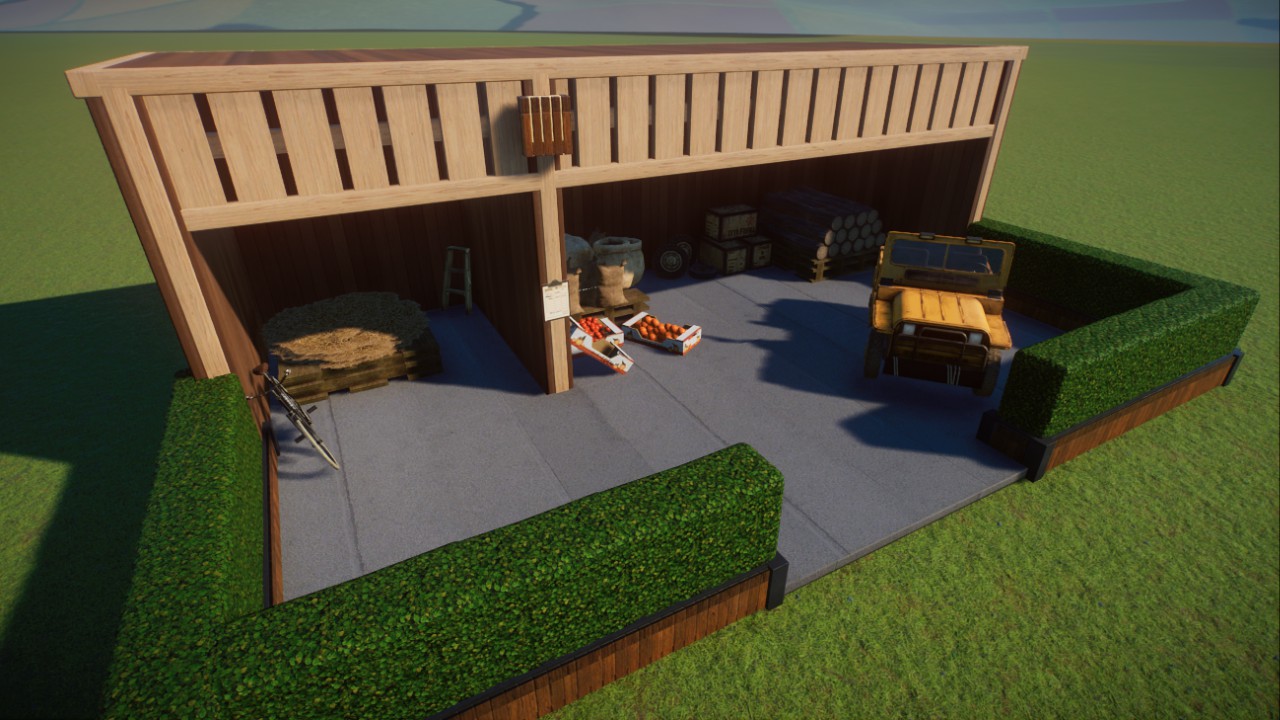 Modern Wood Backstage building (Base game items only)