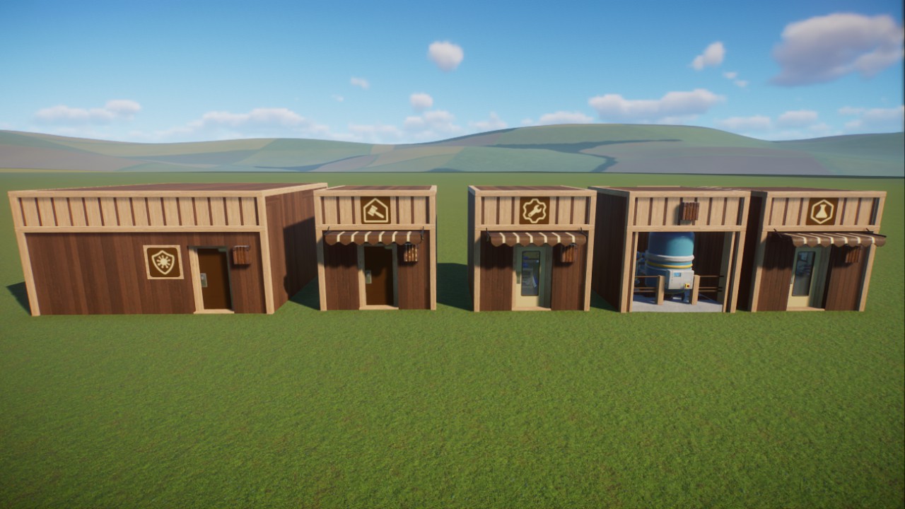 Modern Wood small facilities pack (Base game items only)