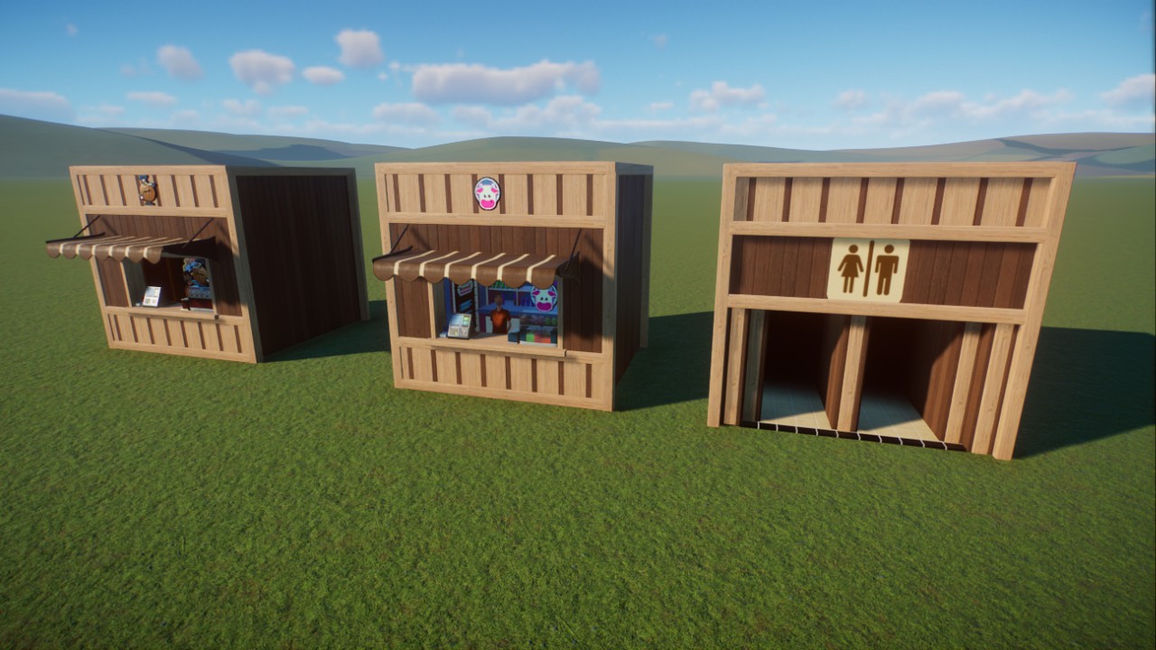 Modern Wood shop and toilet pack (Base game items only)