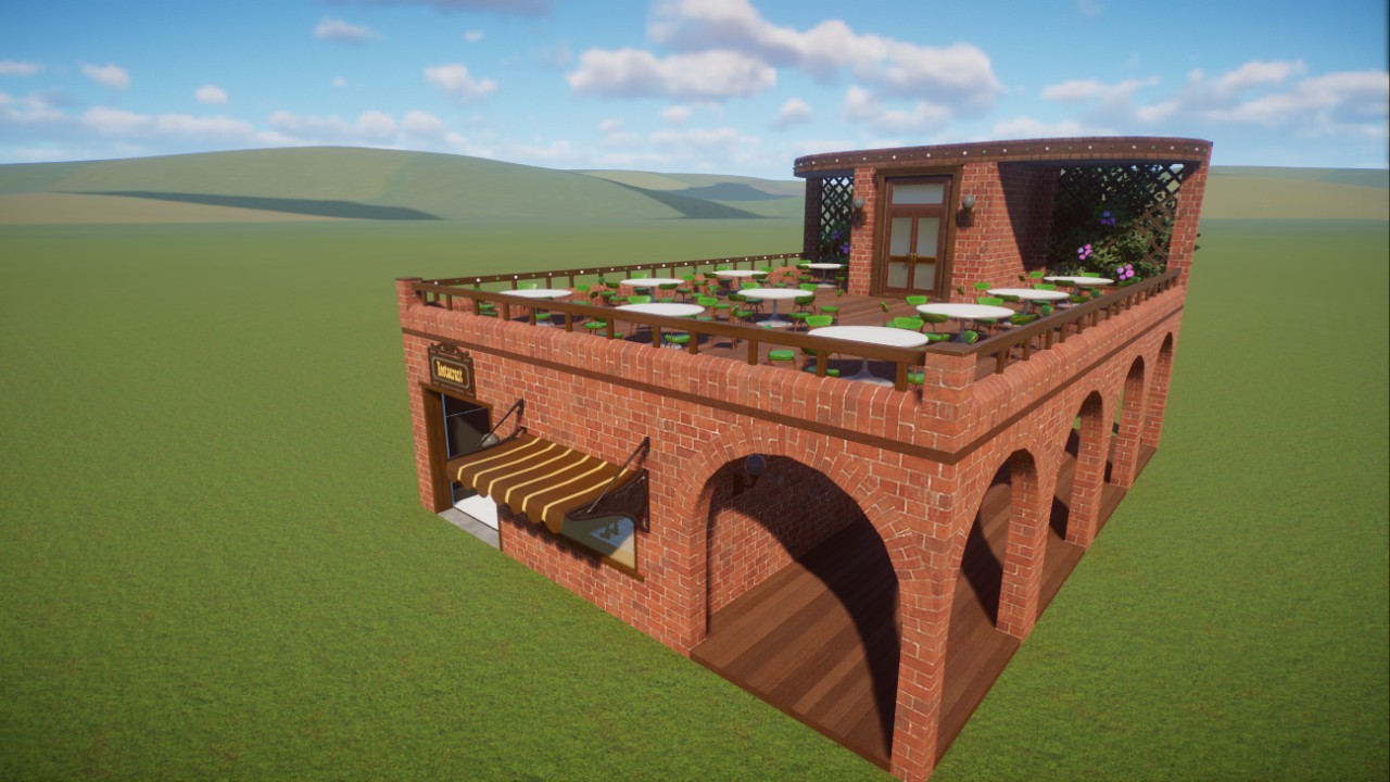 Brick built Restaurant (Base game items only)