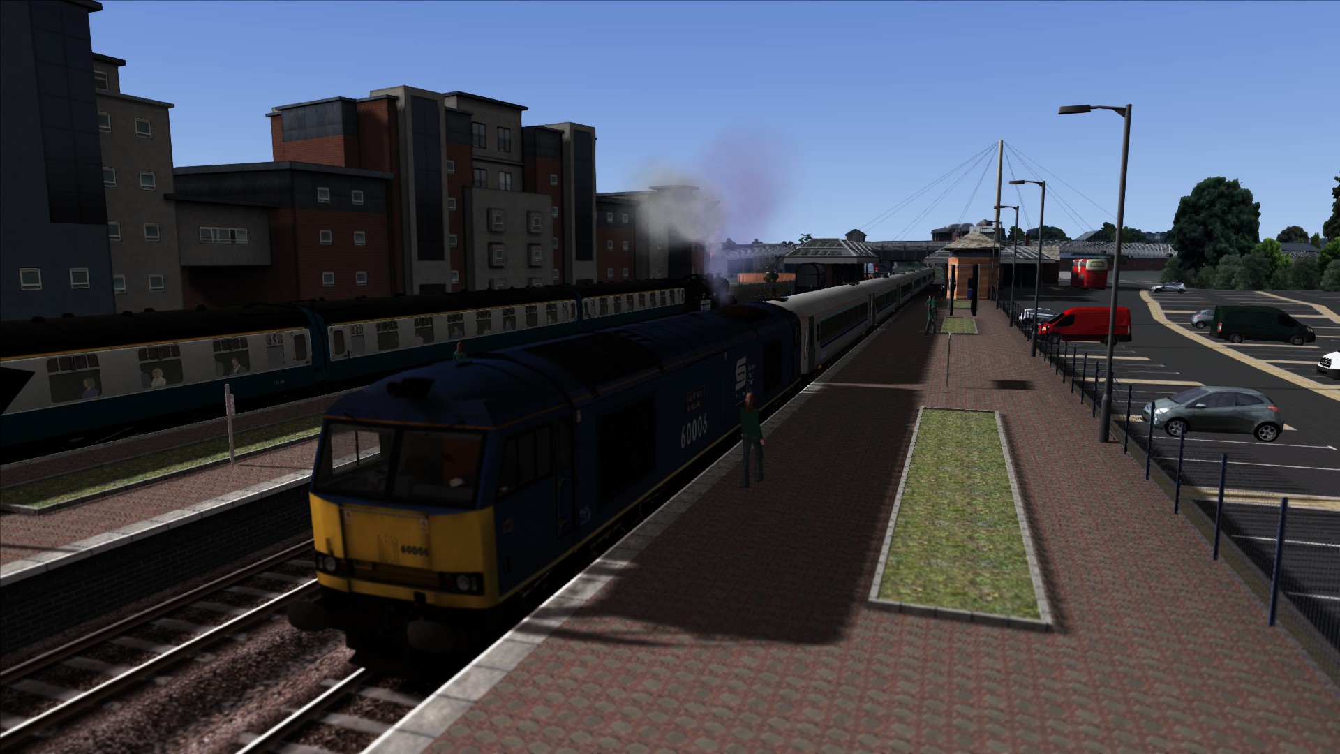 Class 60 British Steel 60006 Scunthorpe Ironmaster with 8 Business Zone Passenger Cars